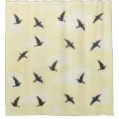 Black Bird Fly Shower Curtain Duschvorhang (Vorderseite)