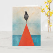 Black Bird Geburtstag Karte (Gelbe Blume)