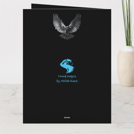 Black Bird Halloween Karte (Rückseite)