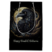 Black Bird Halloween Mittlere Geschenktüte (Rückseite)