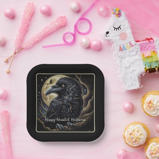 Black Bird Halloween Pappteller (Party)