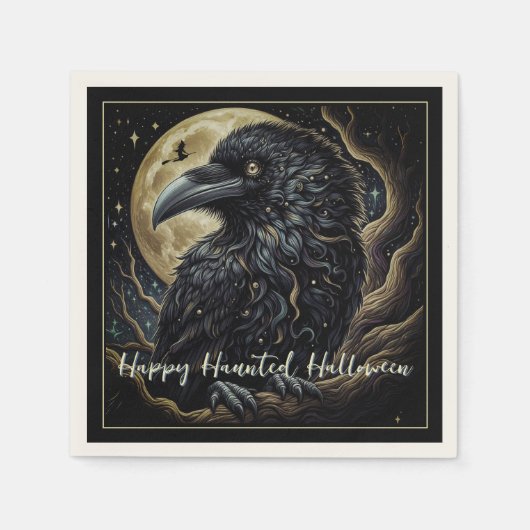 Black Bird Halloween Serviette (Vorderseite)