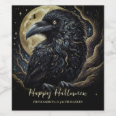 Black Bird Halloween Weinetikett (Einzelnes Label)