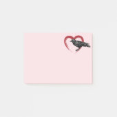 Black Bird Heart Raven Post-it Notes Klebezettel (Vorderseite)