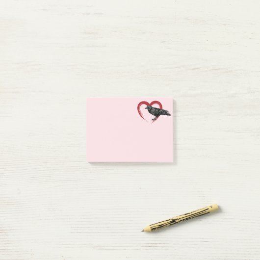 Black Bird Heart Raven Post-it Notes Post-it Klebezettel (Auf Schreibtisch)