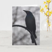 Black Bird Karte (Gelbe Blume)