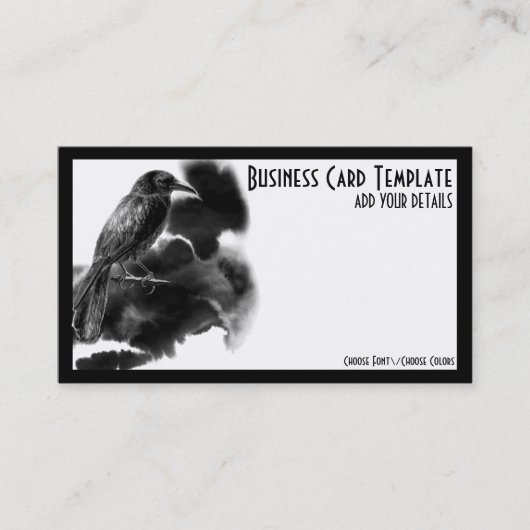 Black Bird Logo Rave Business Card Visitenkarte (Vorderseite)