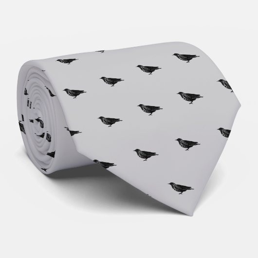 Black Bird Neck Tie Krawatte (Gerollt)
