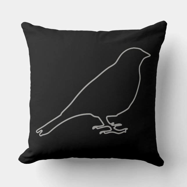 Black Bird Pillow Kissen (Vorderseite)
