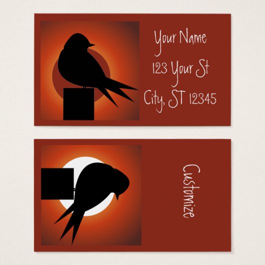 Black Bird Silhouette Sun Thunder_Cove (Vorne & Hinten)