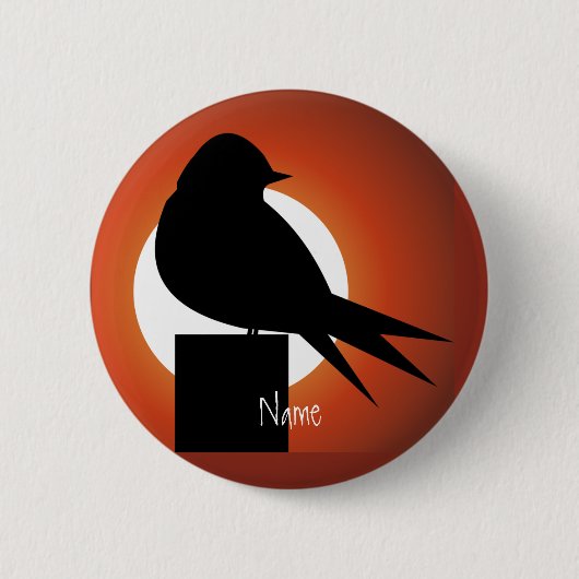 Black Bird Silhouette Sun Thunder_Cove Button (Vorderseite)