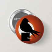 Black Bird Silhouette Sun Thunder_Cove Button (Vorne & Hinten)