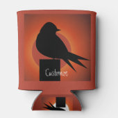 Black Bird Silhouette Sun Thunder_Cove Dosenkühler (Rückseite)