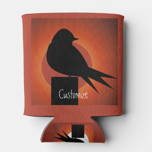 Black Bird Silhouette Sun Thunder_Cove Dosenkühler (Rückseite)