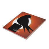 Black Bird Silhouette Sun Thunder_Cove Fliese (Seite)
