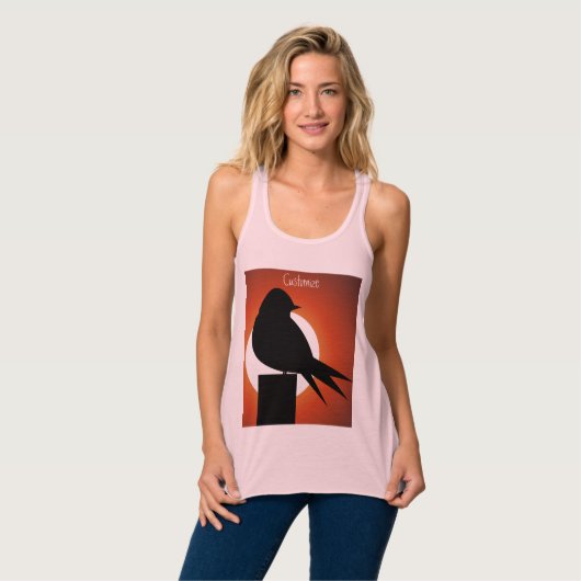 Black Bird Silhouette Sun Thunder_Cove Tank Top (Vorderseite Vollansicht)