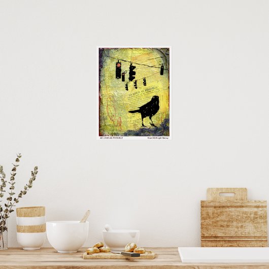 Black Bird Stopp Light LOUD Poster (Küche)