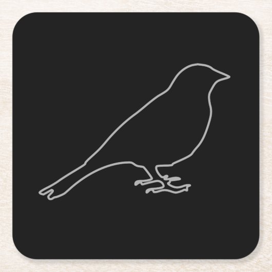 Black Bird-Untersetzer Rechteckiger Pappuntersetzer (Vorderseite)