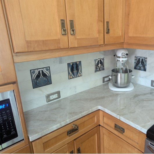 Black Birds Art Nouveau Bird Art Deco Tauben Fliese