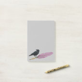 Black Birds Feather Pen Raven Post-it Klebezettel (Auf Schreibtisch)