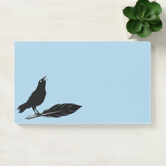 Black Birds Feather Pen Raven Post-it Notes Klebezettel (Büro)