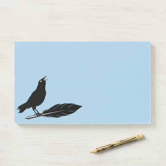 Black Birds Feather Pen Raven Post-it Notes Post-it Klebezettel (Auf Schreibtisch)