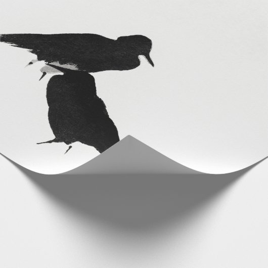 BLACK BIRDS JAPANESISCHES DRUCKWrapper Geschenkpapier (Ecke)