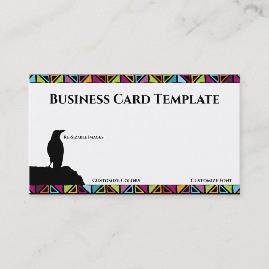 Black Birds Logo Raven Business Card Visitenkarte (Vorderseite)