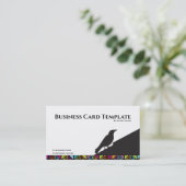 Black Birds Logo Raven Business Card Visitenkarte (Stehend Vorderseite)