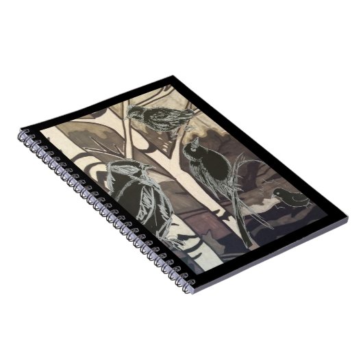 Black Birds Notizblock (Rechte Seite)