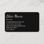Black Birth Doula Midwomen Pregnancy Business Card Visitenkarte (Rückseite)