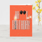Black Birthday Balloons mit Sparklern Karte (Gelbe Blume)