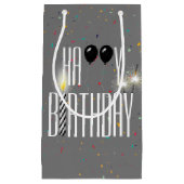 Black Birthday Balloons und Sparkler Kleine Geschenktüte (Vorderseite)
