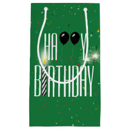 Black Birthday Balloons und Sparkler Kleine Geschenktüte