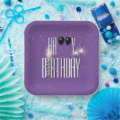 Black Birthday Balloons und Sparkler Pappteller (Party)