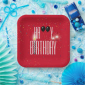 Black Birthday Balloons und Sparkler Pappteller (Party)