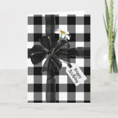 Black Birthday Bow auf Kariert Karte (Vorderseite)