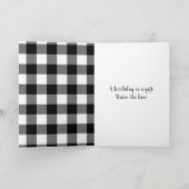 Black Birthday Bow auf Kariert Karte (Innenseite)