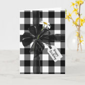 Black Birthday Bow auf Kariert Karte (Gelbe Blume)