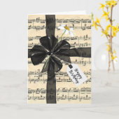 Black Birthday Bow on Music Karte (Gelbe Blume)