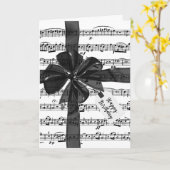 Black Birthday Bow on Music Karte (Gelbe Blume)
