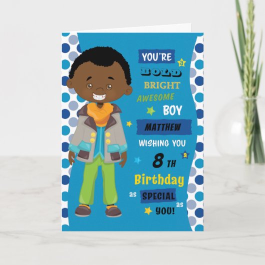 Black Birthday Boy Karte (Vorderseite)