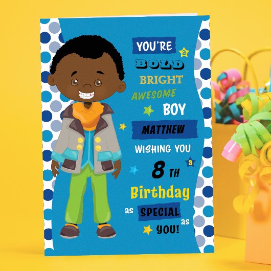 Black Birthday Boy Karte