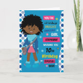 Black Birthday Girl Karte (Vorderseite)