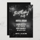 Black Birthday Party Einladung (Vorne/Hinten)