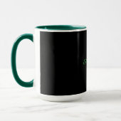Black-black, simply elegant, green trim, tasse (Links)