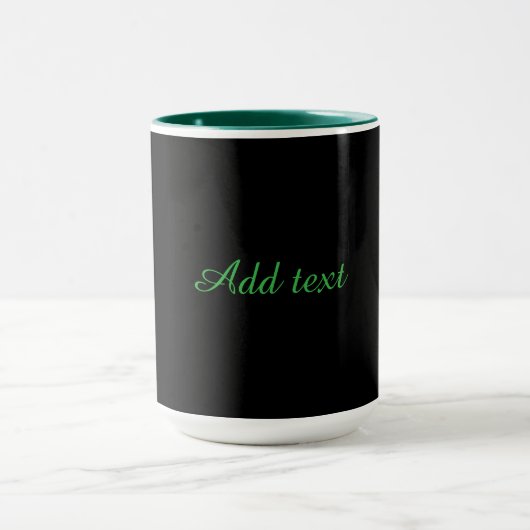Black-black, simply elegant, green trim, tasse (Zentrum)