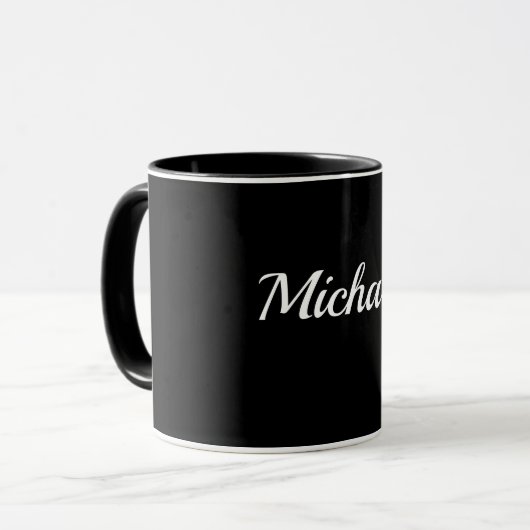 Black-Black Template, White Script, Tasse (Vorderseite Links)