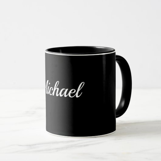 Black-Black Template, White Script, Tasse (VorderseiteRechts)