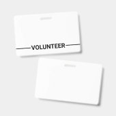 Black Blank Volunteer Abzeichen Ausweis (Vorder- & Rückseite)